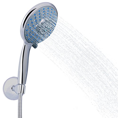 DSIKER®Luxus massage Duschkopf,Air 5 Jet Brausekopf 150 mm Größe,pulsierende angenehm kräftige duschstrahl,Wellnessbrause,Brausekopf,Regendusche Regenbrause Duschbrause Regenwalddusche SPA Wellness Regen Brause Shower,5 Strahlarten Chrom - 2