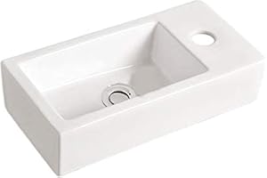 Grünblatt Waschbecken Hänge-Waschtisch mit Lotus Effekt Nano-Beschichtung (36 x18x9-Rechts)