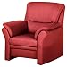 Produktbild CAVADORE Sessel Klariza mit Federkern/Fernsehsessel im Modernen Design / 99 x 102 x 91 / Leder in Rot