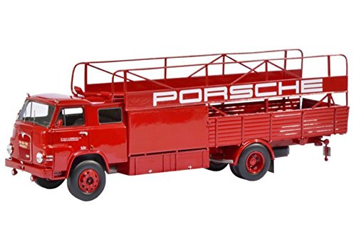 Preisvergleich Produktbild Schuco 450008100 – Mann Renntransporter Porsche – Echelle 1 / 18 – Rot