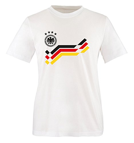 EM 2016 – DEUTSCHLAND – Retro – TRIKOT – Herren T-Shirt – Weiss / Schwarz Gr. M