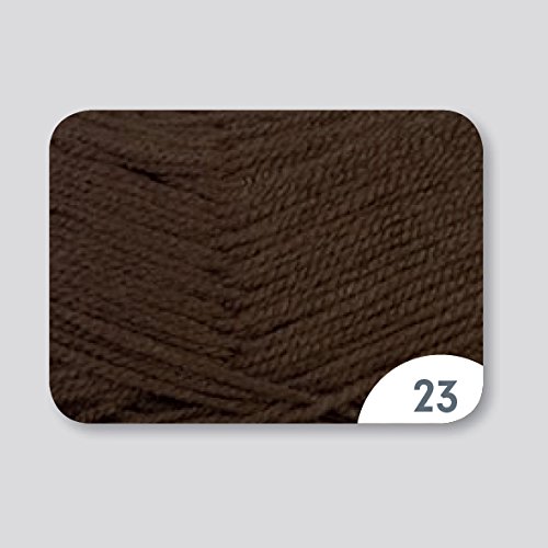 Lisa Strickgarn Schulgarn Strick-Wolle Bastelgarn 100 % Acryl - Farbe dunkelbraun_23