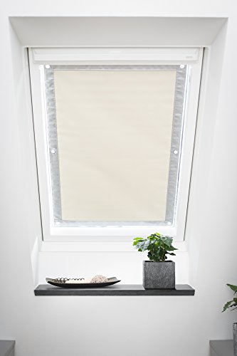 Lichtblick SDF.F06.05V Dachfenster Sonnenschutz Haftfix, ohne Bohren, Verdunkelung Beige, 47 cm x 91,5 cm (B x L) für F06/206 - 2