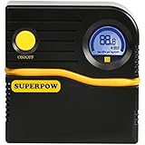 Luftkompressor, SUPERPOW Tragbar auto kompressor, 12V DC Elektrische Reifenpumpe, 120 PSI Auto Luftpumpe, 3M Kabel kompressor mit LCD/ LED-Licht Digitaler Manometer,4 Minute Reifenfüllung