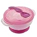 HuaYang Toddler Baby Kids Feeding Non-slip Two-handed Sucker Bowl Spoon Set Tableware Pink