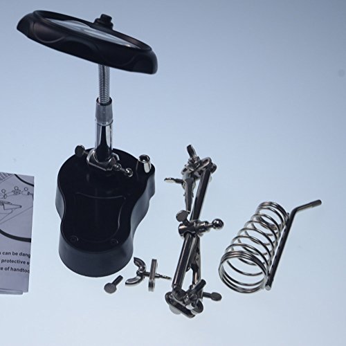 EMOTREE 3,5/12 Fach Dritte Hand Vergrößerung LED Lupe mit Halter Klemmen Platinenhalter Löthilfe Arbeitsplatz Tischlupe - 6