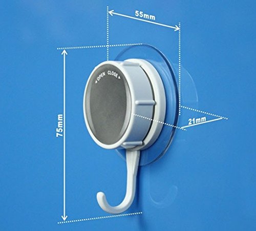 lemARTin Vacuum Haken 2er Set – Handtuch Haken, Garderoben Haken – Bis 5 KG- weiß/grau – vakuum Saughaken Badezimmer – Haken ohne bohren ohne Kleben – Hält Bombensicher - 4