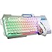 Produktbild Lanspo Gaming Tastatur, Gaming Keyboard Neue K38 104 Tasten LED Backlit USB Ergonomische Gaming Keyboard + 3200dpi Gamer Maus (Weiß)