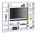 Produktbild lifestyle4living Raumteiler in weiß mit TV-Halterung, 15 offenen Fächern und 7-Fächer Regal auf der Rückseite Maße: B/H/T ca. 220/186,1/40 cm