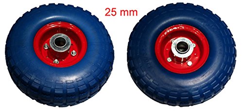 2 Stück PU-Räder 260 mm mit Kugellager Sackkarrenrad Bollerwagenrad Vollgummi pannensicher - 2