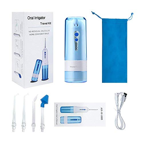 Preisvergleich Produktbild Lvein Drahtlose Wasserleitung Flosser Oral Spüler wasserdicht wiederaufladbare tragbare Zahn Wasser Messer,Blue