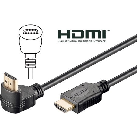 High Speed HDMI Kabel, abgewinkelt (Variante B), vergoldet, HDMI St. A / St. A, 3,0 m