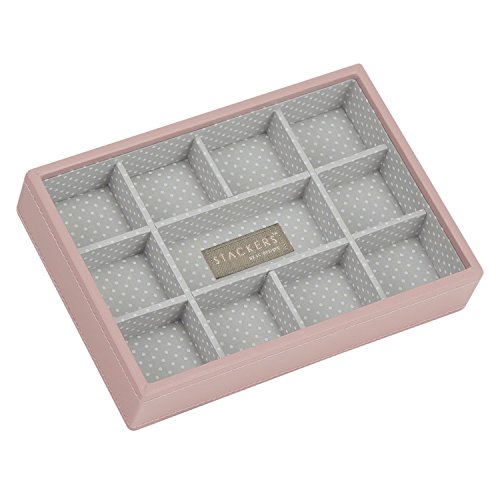STACKERS - Joyero (11 Secciones, Forro de Lunares), Color Rosa