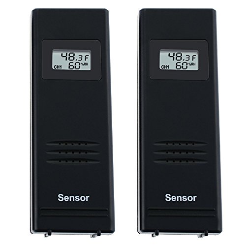 2 Digitaler Wireless Sensor Farbe LED Funk Wetterstation Uhr Innen / Ausensensor 24 Std – Wettervorhersage Station Monitor Thermometer Luftfeuchtigkeit Barometrischer Druck RH% Temperatur Monitor RCC DCF mit Alarm- und Schlummerfunktion - 5