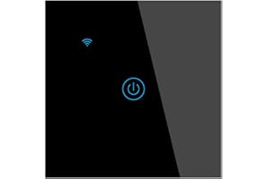 Lancoon Interruptor de Pared táctil con Indicador LED Azul Control de Voz Remoto Inteligente Inalámbrico Función de Temporizador para Compartir en Familia Se Requiere Cable Neutro(Negro,1unidad)