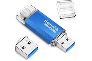 GEWEO Klucz USB 32 GB 3.0, 2 w 1 Typ C 3.0 Pen Drive 32gb Wodoodporny klucz USB C 32 GB do smartfona MacBook Tablet Komputer o prędkości transferu danych do 40 MB/s (niebieski)