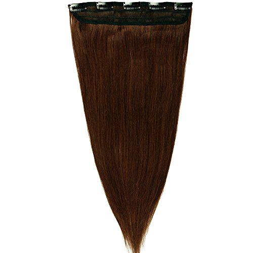 s-noilite® 18"-22" One Piece 100% Remy Human Hair Clip in Extensions Silky Straight (18"-50g, #4)