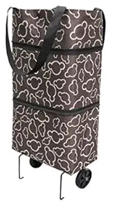 DEVICE OF URBAN INFOTECH Polyester Multipurpose Trolley Bag Collapsible Foldable & Lightweight Grocery Vegetable Shopping Carry Bag with Wheels for Women Girls Boys Men