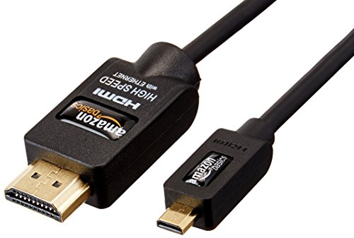 AmazonBasics - Cable de HDMI a micro HDMI de alta velocidad, con Ethernet, 3D y canal de retorno de audio (1 m)