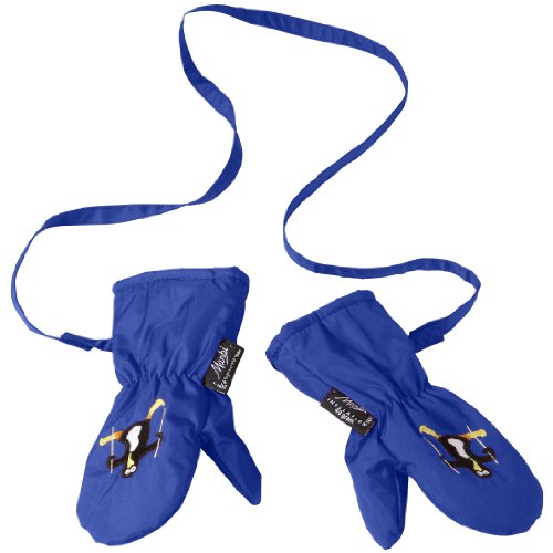 Manbi Baby & Toddler Snowflake Mittens with detachable glove retainer (6-18 Months, Real Blue)