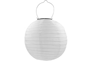 Qedertek Lampe Solaire Exterieur - 30cm Lanterne Solaire Lampions Blanc Chaud en Nylon Lampe Decorative Idéal pour Jardin d'été, Terrasse, Balcon, Mariage, Anniversaire, Célébrations