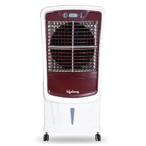 Lifelong LLAC285 SuperCool Air Cooler - 85L ; with Water Level Indicator, Multi-Way Air Deflection, Powerful Air Throw, Honeycomb pads (White/Maroon, 1 Year Warranty)