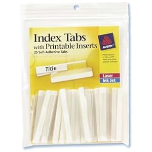 Self-Adhesive Tabs with White Printable Inserts, Two Inch, Clear Tab ...