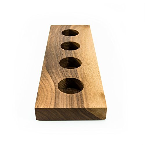 Teelicht Ständer Holz, Teelicht-halter, Stimmungslicht, Kerzenhalter für Teelichter, gemütlich minimalistische Kerzenständer | Handmade in Germany von FORMGUT® | Nussbaum Massiv für 4 Teelichter - 5