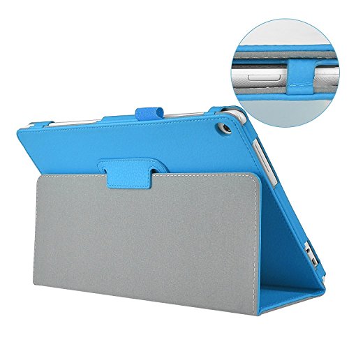 ELTD ASUS ZENPAD 10 Z300M / Asus ZenPad 10 LTE Hülle case- Leder Tasche Schutzhülle mit Standfunktion, Blue-Blau - 3