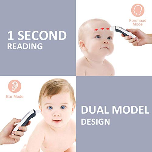 Preisvergleich Produktbild ZUZU Medizinisches digitales Ohrthermometer mit zeitlicher Stirnfunktion für Babys, Säuglinge und Kinder - Tympanic-Objektiv-Technologie für bessere Genauigkeit