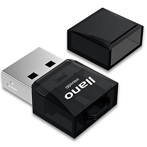 Mini USB A Adapter für microSD / SDHC / T-Flash Karten Leser Card Reader Kartenlesegerät|LED|(schwarz) - 2