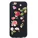 Produktbild Everainy Kompatibel für iPhone 6 Plus/iPhone 6S Plus Hülle Silikon Bumper Gummi Neu Cover Hüllen für iPhone 6 Plus Handyhülle Stoßfest TPU Stoßstange Schwarz Schutzhülle (Rosa/rot Blume)