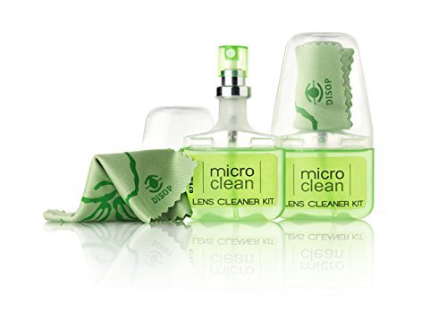 Spray Limpiagafas con Microfibra, Práctico Kit de Viaje para Limpiar Gafas Sin Alcohol y con Aroma, 20 ml (2 x Manzana)