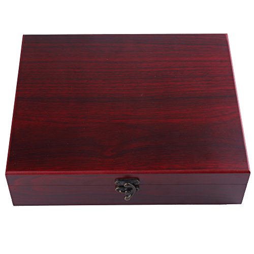 Wein Öffner Kit, gwcleo 9 Wein Kaninchen Öffner Set Edelstahl Wein Flaschenöffner Kaninchen Hebel Korkenzieher Wing Korkenzieher, Luftsprudler, Thermometer, Stopper, und Zubehör Set mit Holz Fall - 9