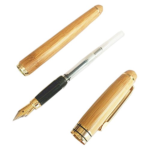 REY Vintage Füllfederhalter Handarbeit natürlicher Bambus mit passendem Bambus-Etui - 6