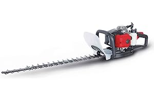 Scheppach Taille-Haies Thermique HTH250/240P | Moteur 2T 25,4cm3 | 700W | Longueur de Coupe 600mm / Ø de Coupe : 27mm | Poignée pivotante à 180° | Anti-Vibrations & Frein de chaîne