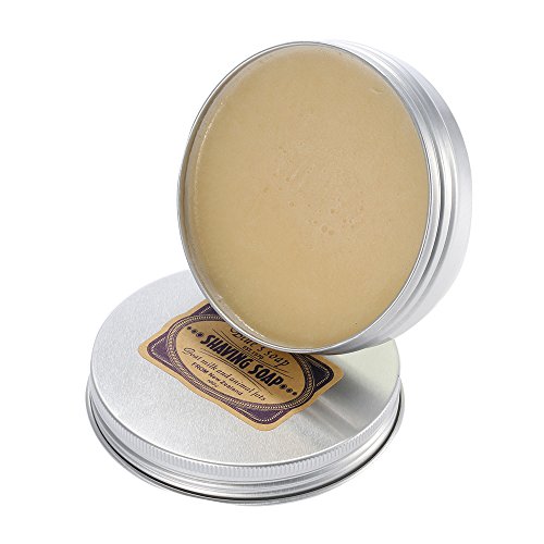 Anself Goat Milk Male Shaving Soap for Beard Cleaning with Aluminium Bowl for Facial Razor