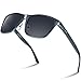 Price comparison product image Paerde Unisex Retro Al-Mg Metal Frame Polarized Sunglasses For Men Women (Grey Frame&Black Lens)