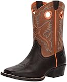  Ariat Kids\' Baby Heritage Roughstock Western Boot, Dark Java/Light Saddle, 9.5 M US Toddler