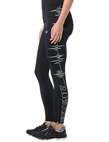 Ultrasport Damen Laufhose Ultra Visible Heartbeat, sicher und bequem mit Reflektor-Vollprints - 3