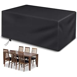 mopalwin Housse pour Table de Jardin, Housse Salon de Jardin,Housse de Protection Imperméable Anti Vent UV Poussière Bâche Couverture,pour Meuble Extérieur Jardin (200 * 160 * 70 cm)