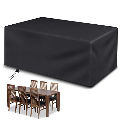 mopalwin Housse pour Table de Jardin, Housse Salon de Jardin,Housse de Protection Imperméable Anti Vent UV Poussière Bâche Couverture,pour Meuble Extérieur Jardin (200 * 160 * 70 cm)