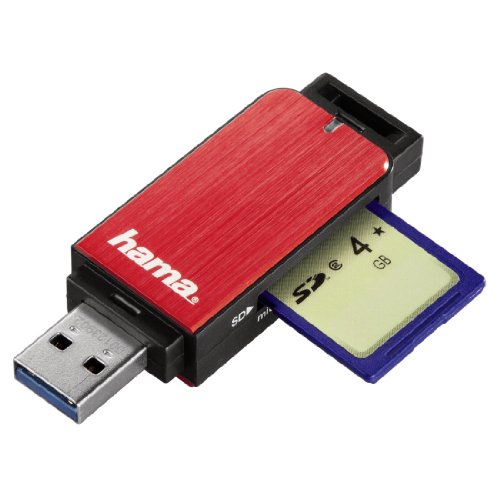 Hama Kartenleser mit Aluminiumgehäuse (SD, SDHC, SDXC, microSD/microSDHC/microSDXC, USB 3.0), rot - 2