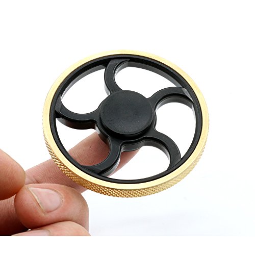 USUN Round Brass EDC Hand Finger Spinner Ultimate Focus Spinning Toy Ceramic (Round)