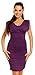 Zeta Ville - Women's - Ruched Busty Women Dress - Bodycon - Sleeveless - 525z (Purple, 12)