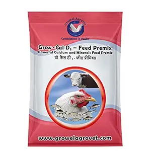 Growel Grow Cal D3 ? Feed Premix ? A Powerful Calcium and Minerals Feed Premix for Fish, Prawns, Poultry & Cattle - 5 kg.