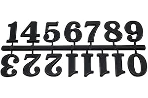 DANS CLOCK SHOP Chiffres pour horloge autocollants en plastique noir et doré - Chiffres romains - Points et barres, Black Numbers 20mm High