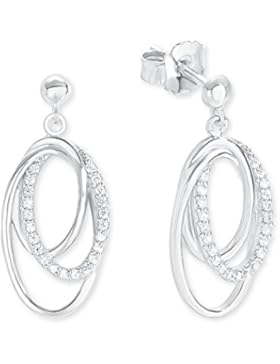 s.Oliver Damen-Ohrhänger Elegant 925 Silber rhodiniert Zirkonia weiß-2012603