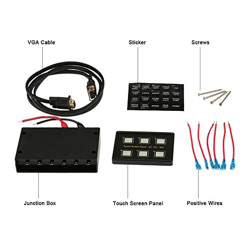 KKmoon-12-24V-Touch-Panel-Switch-Screen-6-ON-OFF-Commutateur-LED-Bleue-avec-VGA-Socket-Universal-pour-Remorque-Caravan-Bus-Bateau-Marine