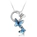 Tia Jewels Swarovski Elements Blue Twin Butterfly Rhodium Plated Pendant for Women & Girls RS.1195.00